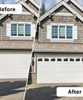 Before and after of Magnetic Faux Arched Window Panes For Steel Garage Doors, Eight Panel Two Car Garage Decor Kit installation
