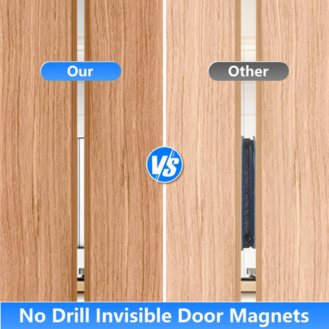 Comparison of Ultra Slim Invisible Cabinet Door Magnets With High Adhesion No Drilling Required versus other magnet