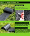 Heavy Duty 3x50ft Weed Barrier Landscape Fabric 3.2oz Geotextile Ground Cover Mat for Landscaping Garden Blocks Weeds and Dirt.