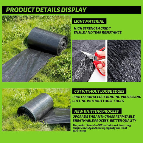 Heavy Duty 3x50ft Weed Barrier Landscape Fabric 3.2oz Geotextile Ground Cover Mat for Landscaping Garden Blocks Weeds and Dirt.