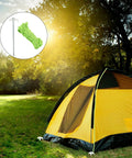 Glow In The Dark Spiral Tent Pegs 10 Pack Steel Stakes With Hammer 5m Rope And Carry Bag windproof anchors by a yellow tent