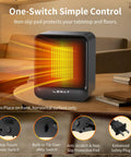 Ultra Compact 500W Desk Space Heater With Quiet Electric Heating And PTC Ceramic Core Safe Tip Over And Overheat Protection Small Portable Personal Heater For Office Dorm Bedroom Home Quick Warmth In Minutes
