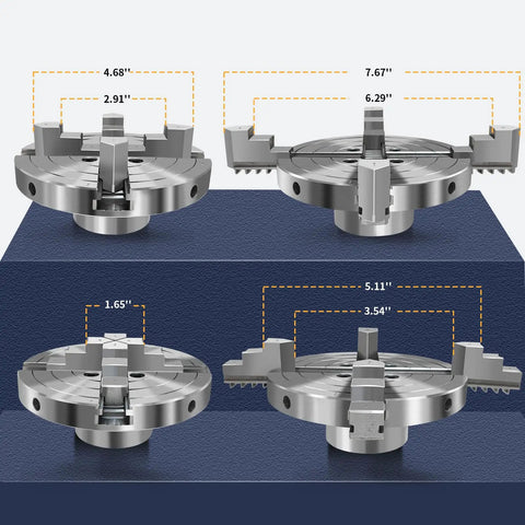 6 Inch Wood Lathe Chuck Set With Four Self Centering Jaws For Woodturning Pro Grade Performance Dual Setup 1 X 8 TPI