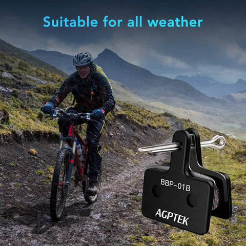 High Performance Mountain Bike Disc Brake Pads With Spring Semi Metallic Copper Fiber And Kevlar For Quiet Grippy Stopping Power Excellent Heat Dissipation And Wear Resistance Compatible With TRP Tektro Shimano Deore Brakes
