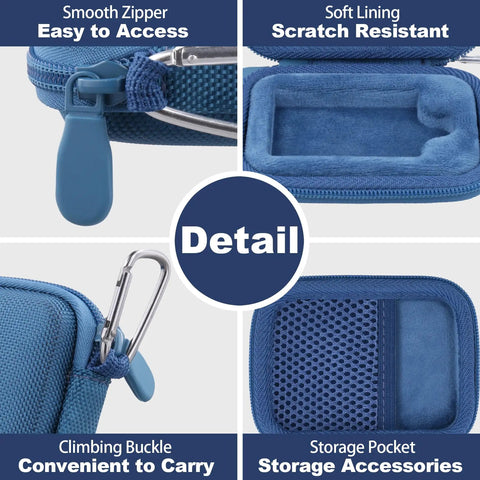 Blue Protective Case For Crucial X10 X9 X9 Pro X10 Pro Portable SSD 1TB 2TB 4TB 8TB With Inner Tray And Mesh Cable Organizer