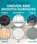 Display of surfaces including marble, glass, carpet, wood, tile, and concrete suitable for the Workhorse Squeegee Broom Scrubbing Brush With Telescopic Handle For Garage Patio Deck Tile And Shower 16 Inch 3 Pack Multi Surface Floor And Window Cleaner.