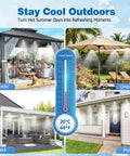 Beat The Heat Outdoor Misting System For Patio Cooling With Eight Brass Nozzles And Three Quarter Inch Adapter Preassembled Mister cooling gazebo umbrella deck porch