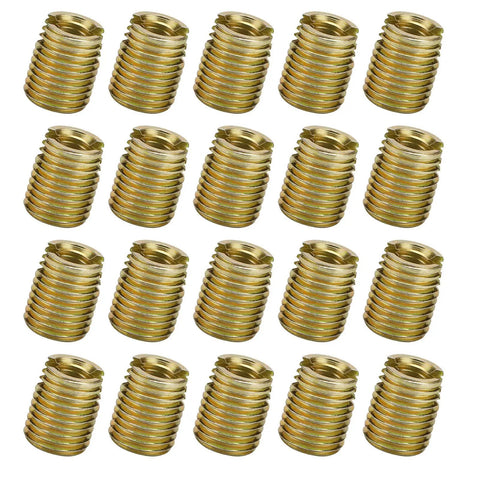 Top Tier 20 Piece Carbon Steel Thread Insert Repair Kit Assortment M2 To M12 Yellow Zinc Self Tapping Inserts For Heavy Duty Auto And Industrial Fixes You Can Trust, 20 brass threaded inserts