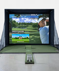 All In One Indoor Golf Simulator Studio Bundle For Realistic Home Play With 10 Foot Enclosure Impact Screen Launch Monitor