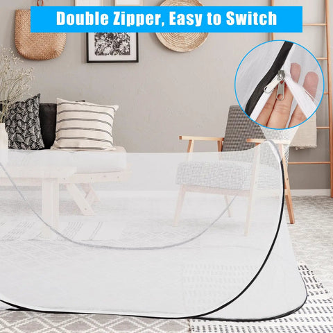 Large Pop Up Mosquito Net Tent Portable Foldable Mesh Shelter for bed camping travel and patio breathable lightweight design