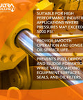 ISO 68 Hydraulic Oil 1 Gallon Heavy Duty Workhorse Fluid infographic highlighting industrial application benefits.