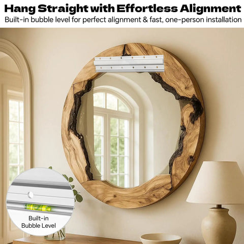 Heavy Duty 12 Inch French Cleat Hanging Kit With Aluminum Z Clips Brackets For Mirrors Frames Headboards Shelves Wall Hanger Includes Hardware And Supports Up To 90 Lbs No Fuss Install on mirror