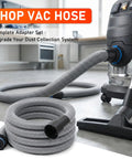 16 Ft Beefed Up Pro Grade Heavy Duty TPE Shop Vac Hose Extension Kit With 1-1/4 Inch Diameter And 6 Adapters for dust collection