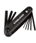 Pocket Folding Hex Key Wrench Set With 1.5 2 2.5 3 4 5 6 8mm Sizes, black oxide-coated steel, multi-tool image