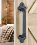 Heavy Duty 9 Inch Rustic Sliding Barn Door Handle, Built Tough Solid Cast Iron Barn Pull For DIY Doors, Gates, Sheds And Garages