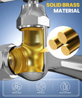Close-up of Built Tough Commercial Sink Faucet With Eight Inch Swivel Spout And Dual Brass Handles For Laundry Or Restaurant Setup Featuring No Sweat Install And Slick Chrome Finish showing solid brass material.