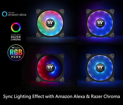 RGB Dual Ring 140mm Case Fans With 18 Addressable LEDs And 9 Blade Hydraulics 3 Pack Software Controlled Lighting With Alexa And Razer Chroma Compatibility For Quiet Rich Color Splash And Easy System Glow