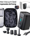 BlackVoyage Vortex cordless vacuum seal pump with travel case, multiple nozzle adapters and USB cable