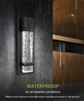 Bubble Glass Outdoor LED Wall Light 13 Inch Dusk to Dawn Sconce Dope Look, mounted in rain, showcasing waterproof feature