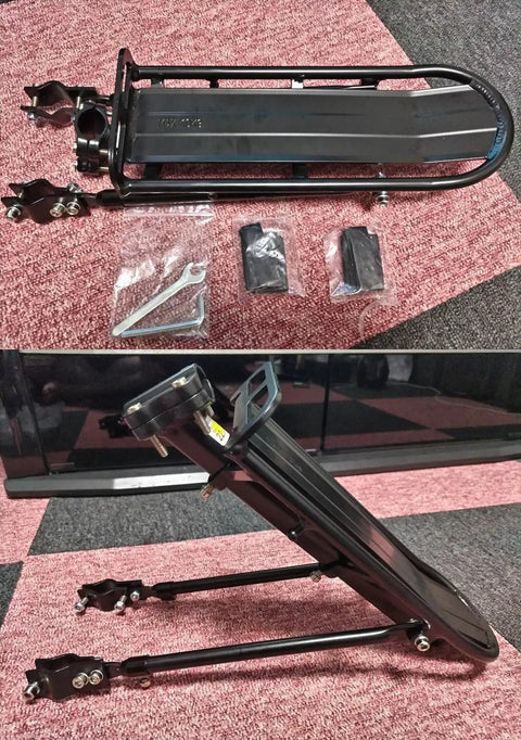 Retractable Aluminum Bike Rear Rack Cargo Carrier for Bicycle Luggage with stainless screws and mounting hardware
