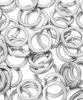 Built Tough M8 Stainless Steel Split Ring Lock Washers Kit, 100 Pieces, Spring Lock Washers For General Repairs And Industrial Fastening, Easy Install, Durable, Versatile Fastening Solution, close-up of silver split ring washers