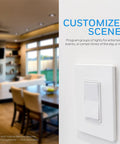 Z-Wave Smart Light Switch With Smart Rocker, QuickFit And SimpleWire, 3-Way Ready, Works With Alexa And Google Assistant, White on wall