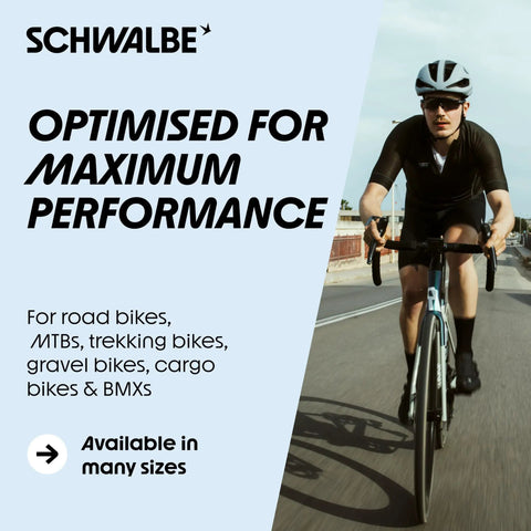 Cyclist on road using Aerothan Tube Ultra Lightweight TPU Bicycle Inner Tube For MTB Mountain Bikes Trekking Gravel Cargo And BMX