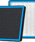 Front and back view of Cabin Air Filter With Activated Carbon For 2016 Through 2023 Volkswagen Golf Jetta GTI Taos Audi A3 Q3