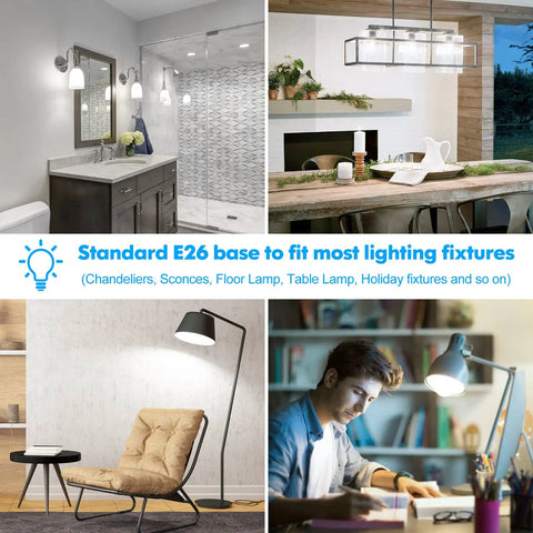 Image showing Best Value A19 LED Bulbs 100 Watt Equivalent 13W 5000K Daylight White used in various home and office settings