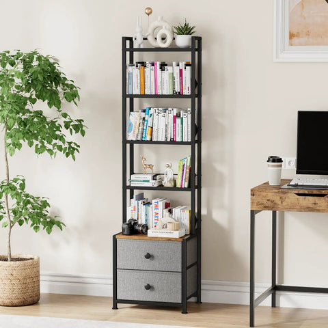 Slick Five Tier CD Storage Rack With Drawer DVD Media Organizer Shelf Space Saving Home Office Decor Unit Is A Game Changer That Keeps Music Collections Top Notch Always