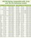 483704 Spring Compatibility Chart for Scag Turf Tiger and Tiger Cat Mowers