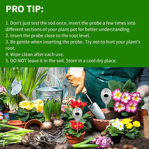 Gardener using Deep Probe Soil Moisture Meter With 11.02 Inch Long Sensor For Indoor Outdoor Plants Hygrometer Water Monitor