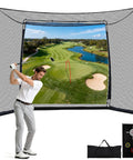 Backyard Easy Setup Golf Net With High Definition Impact Screen And Target Cloth 10x8ft for Indoor or Outdoor Swing Training