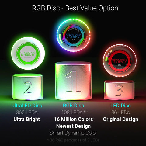 Rgb Led Flying Disc With 108 Multicolor LEDs Auto Light Up And Smart Modes Motion Sensor Waterproof Outdoor Frisbee Toy comparison chart