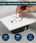 Close-up of Two Pack In Wall USB Outlet With Type C USB Port And USB A Port For 15 Amp Tamper Resistant Receptacle Charging Power Outlet