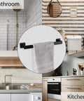 Matte Black 9 Piece Bathroom Hardware Set Must Have Includes 22 Inch And 16 Inch Towel Bars Toilet Paper Holder Towel Rack
