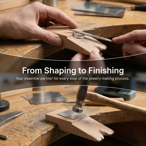 Jeweler using Two Pack Wood Bench Pin Block For Jewelry Workbench Clamp with smooth surface and adjustable support for sawing