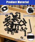 All In One M5 T Nuts And Bolts Kit For 2020 Aluminum Extrusion on workbench, includes hex screws and wrench, carbon steel, alloy steel components visible