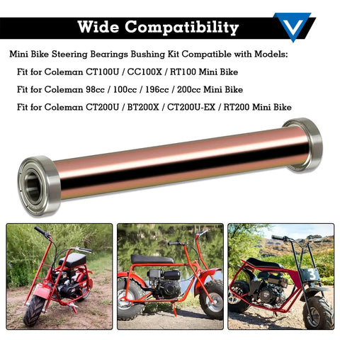 Beefy Mini Bike Steering Bearings Bushing Kit With 6900Z Deep Groove Ball Bearings for CT100U and mini bikes fitment