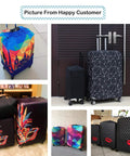 black suitcase protector 18-22 inch with colorful covers showcasing bold designs for easy identification and travel protection