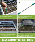 Assembly steps of All In One Garden Netting Kit With 36 Fiberglass Hoops And 30 Connectors for 10x20 Ft Insect Barrier