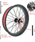 Beefy Front Fat Bike Wheel Set 20x4.0 Bolt On Rim For Snow Riding, showing dual bearing hub and spare spokes, 135mm dropout.