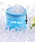 450 Count 15 Lb Reusable Ice Cubes Bulk Set Keeps Drinks Cold Longer Without Dilution Clear Plastic Refreezable Cooler
