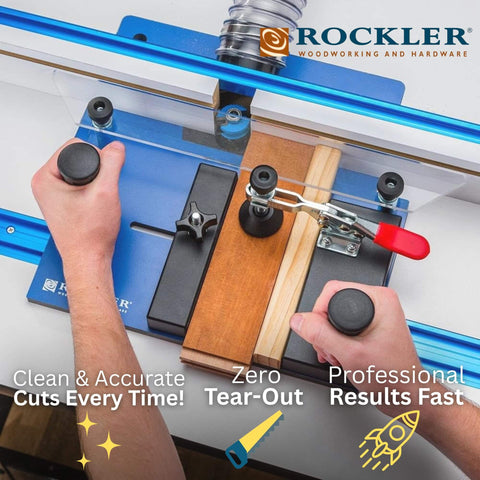 Coping Sled For Router Table With Round Handles For A Solid Grip And Smooth Operation, Toggle Clamp For Easy Tool Free Adjustments