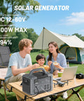 Family using 1800W Solar Generator With 3600W Surge On The Go 200W Panel 1024Wh LiFePO4 Portable Power Station Kit at campsite