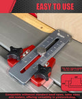Thin Rip Jig For Table Saws And Routers, Safe Quick Narrow Strip Rip Guide For Repetitive Cuts, Fits Three Quarters By Three Eighths T Slots, Works With Band Saws And Miter Slots, Durable Aluminum shown installed on table saw