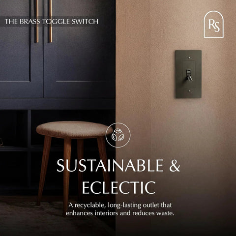 Superb Quality Solid Brass Antique Toggle Dimmer Switch With Top Shelf Wall Plate Vintage Light Cover For House Reno Projects mounted near stylish wooden stool.