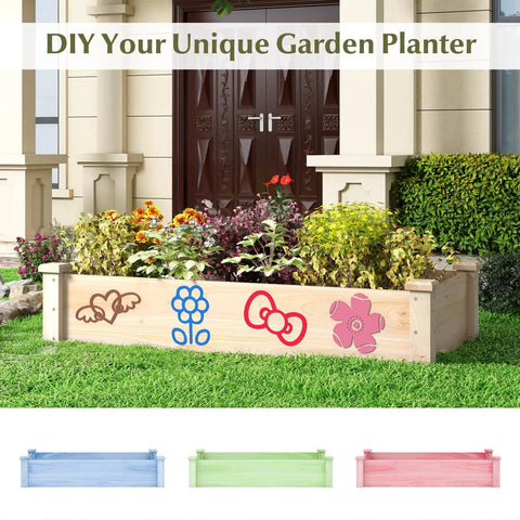 Wooden Raised Garden Bed 48 Inch Long By 24 Inch Wide By 10 Inch High Planter Box No Fuss Assembly for vegetables, fruits, flowers