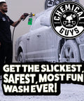 Person using Big Mouth Max Release Foam Cannon For Pressure Washer 34 Ounce Bottle Pro Grade Car Wash Foam With Thick Clingy Suds for car