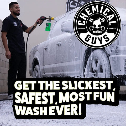 Person using Big Mouth Max Release Foam Cannon For Pressure Washer 34 Ounce Bottle Pro Grade Car Wash Foam With Thick Clingy Suds for car